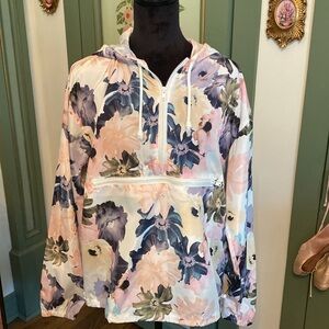 THREAD & SUPPLY Floral Windbreaker Hoodie  Size M